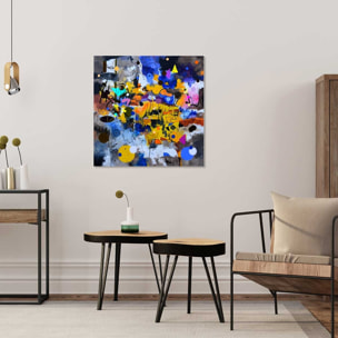 Tableau abstrait circle yellow blue Toile imprimée