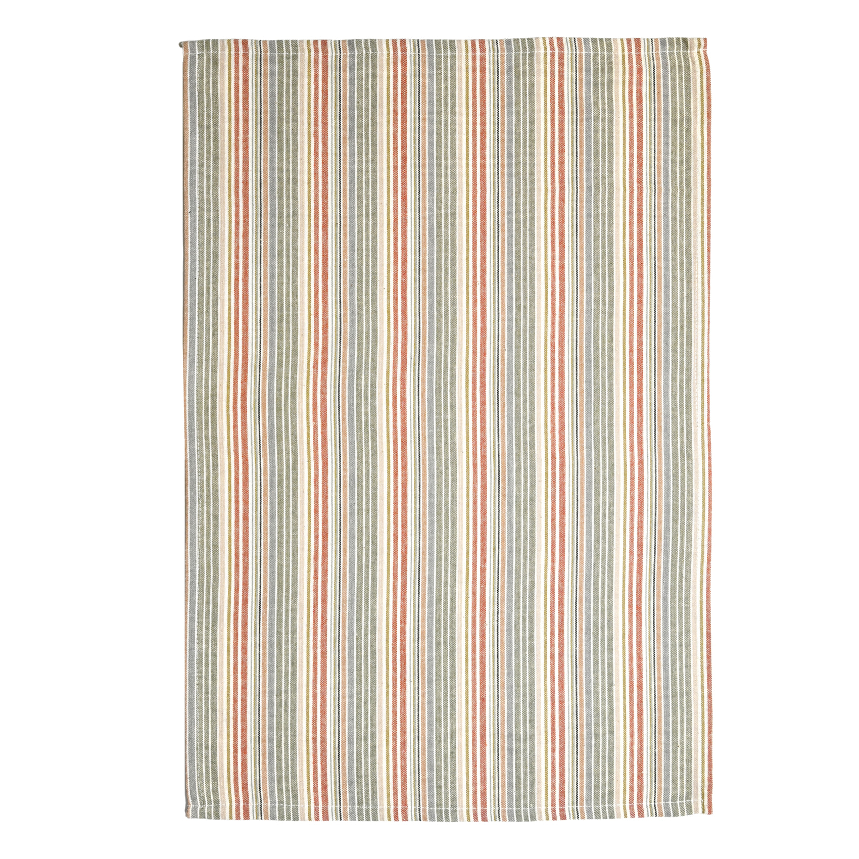 Torchon de cuisine en coton à rayures tissées - Rouge