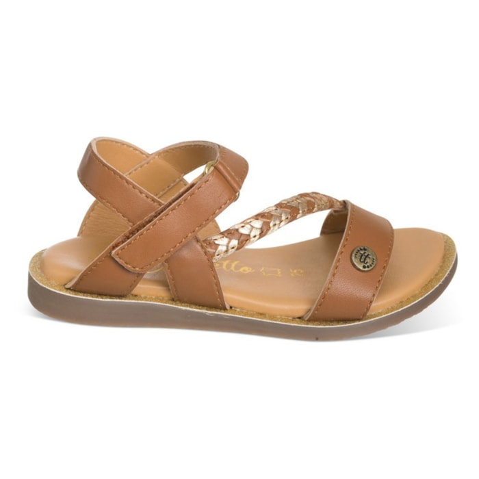 Sandalia moka para NIÑA en piel
