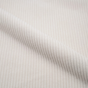 Canapé modulable en velours blanc 3 places avec pouf - Mina