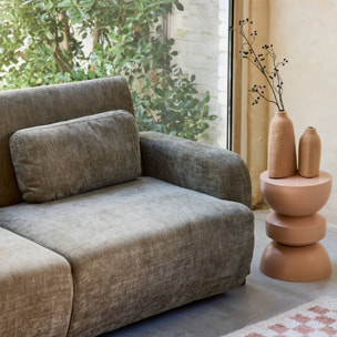 Canapé convertible 3 places tissu vert de gris L 211 x P 92 x 85cm  - Dany