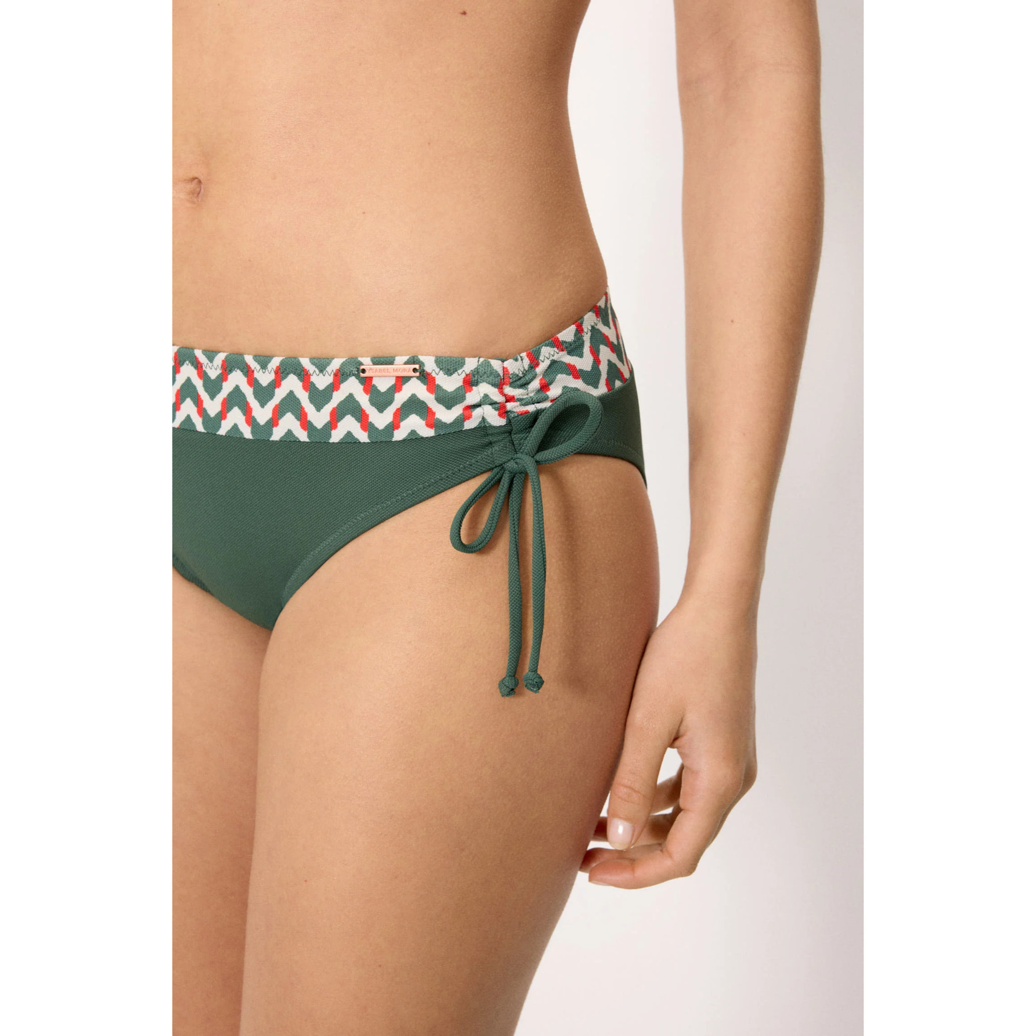 Slip bikini midi modellante Verde