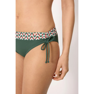 Slip bikini midi modellante Verde