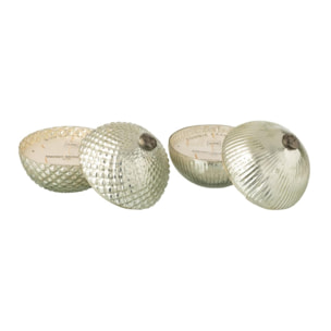 J-Line bougie parfumée Boule De Noël - verre - argent - large - 2 pcs