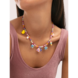Collar Oceánic Colors Acero Baño Oro