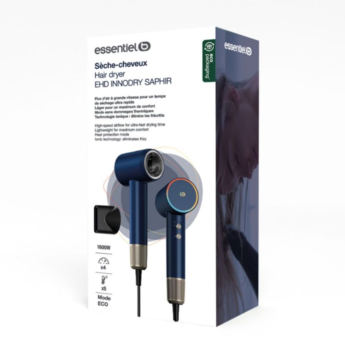 Sèche cheveux ESSENTIELB EHD Innodry Saphir