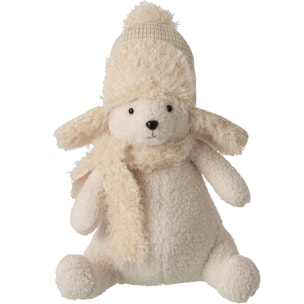 J-Line Ours assis - polyester - beige clair