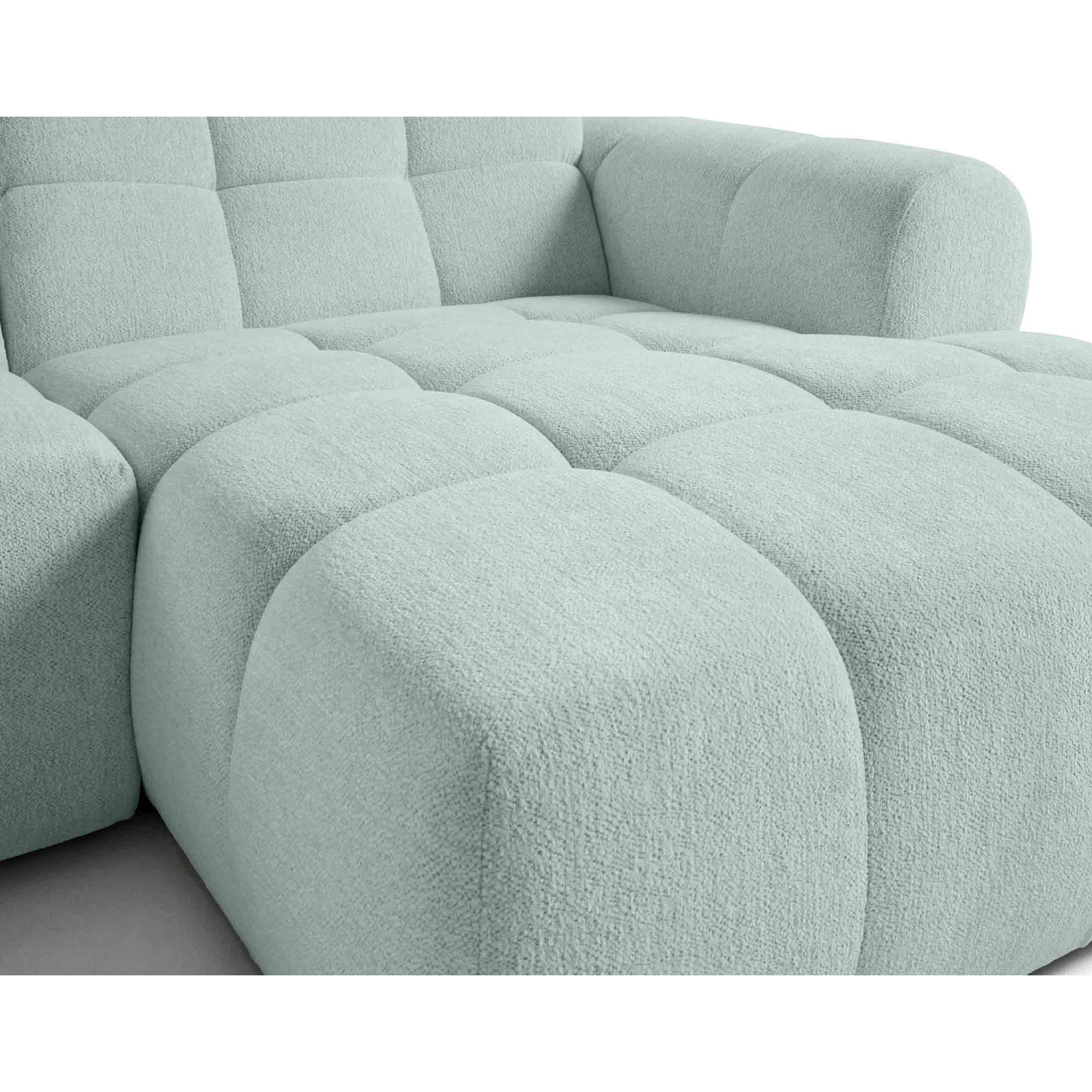 Ray - canapé d'angle droit - 4 places - en tissu texturé - Bleu