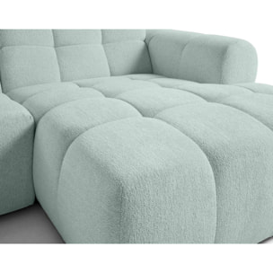 Ray - canapé d'angle droit - 4 places - en tissu texturé - Bleu