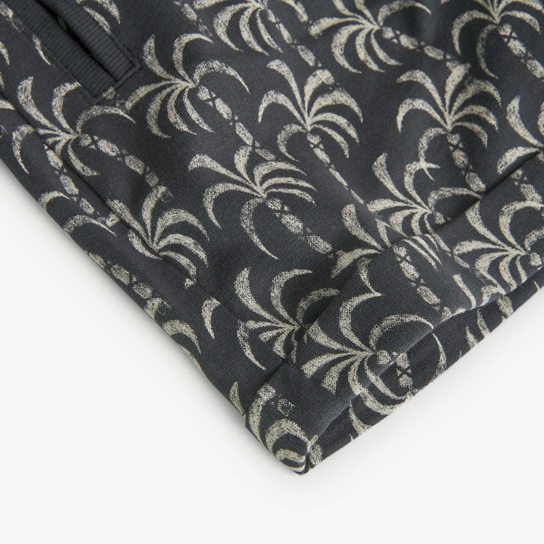 Bermudas estampadas niño, felpa, gris oscuro