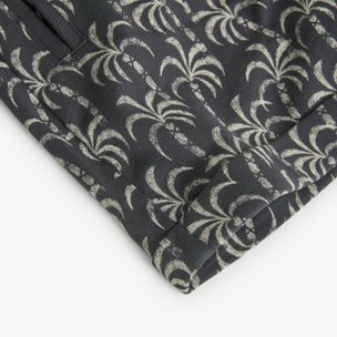 Bermudas estampadas niño, felpa, gris oscuro
