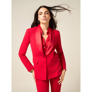 Oltre - Blazer de tejido crepé - Rojo