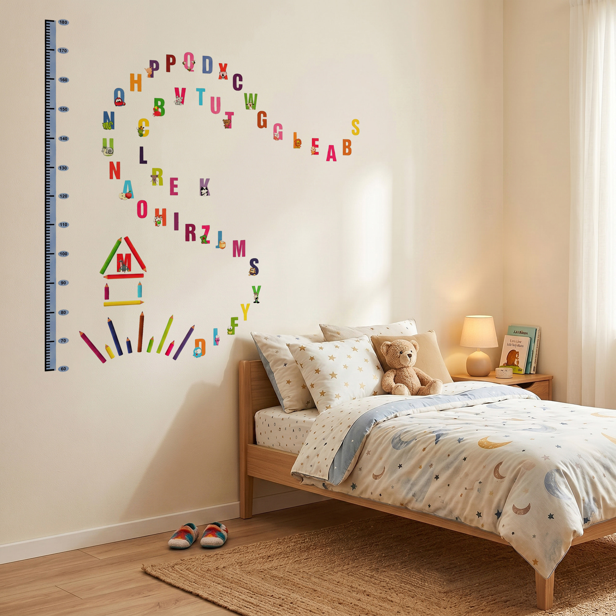 Stickers Muraux décoration adhésifs Toises Alphabet