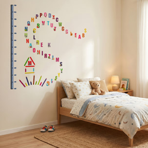 Stickers Muraux décoration adhésifs Toises Alphabet