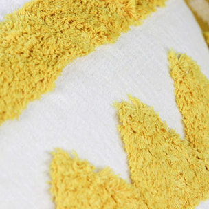 Cuscino design in tessuto jacquard con ricamo giallo 45x45 - Prism