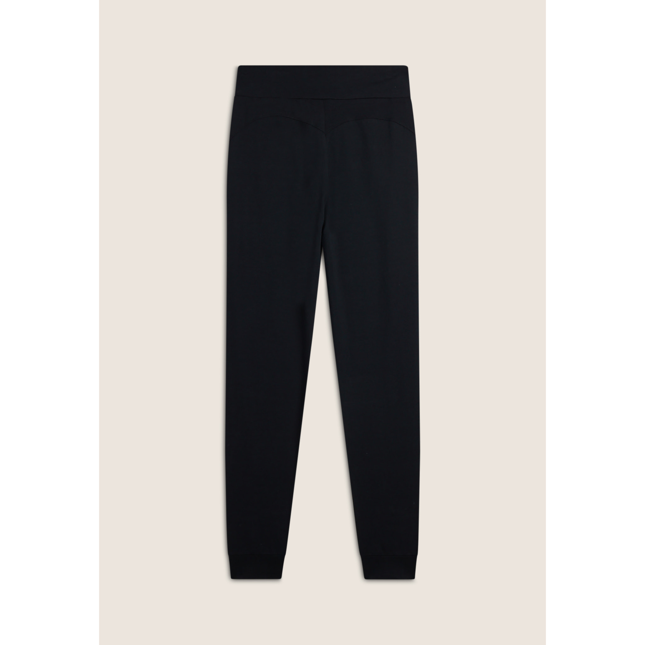 Pantaloni donna regular fit in jersey con fondo a polsino