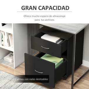 Archivador con Ruedas tipo Cajonera de Madera para Oficina 41x39x58cm Negro