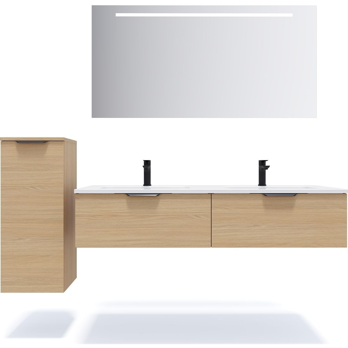 Meuble salle de bain double vasque 2 tiroirs - SOHO