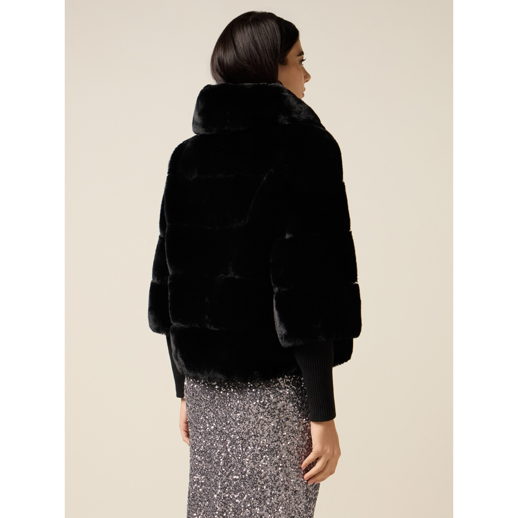 Oltre - Chaqueta en tejido peludo - Negro