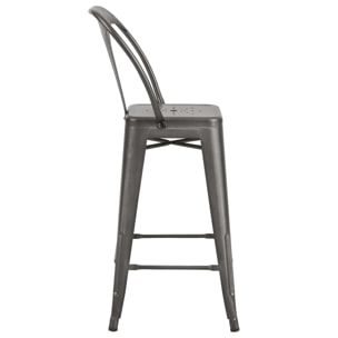 Lot de 2 chaises pour îlot central 67 cm en métal gris acier - Indus