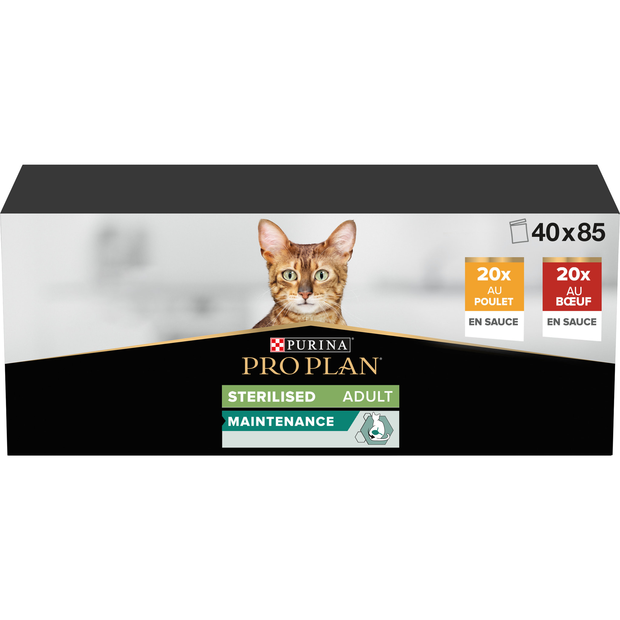 PRO PLAN Adulte Stérilisé Boeuf Poulet 40x85g