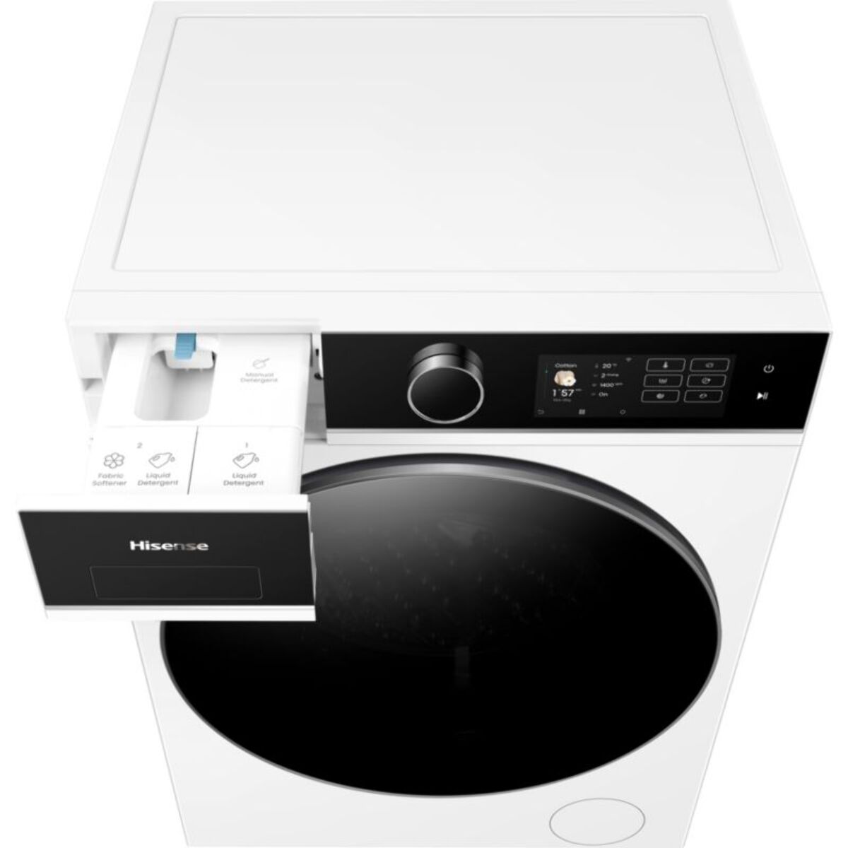 Lave linge séchant hublot HISENSE WD5I1245BWRH - 12/8 kg - 1400 tr/min - Classe A - Moteur Inverter - Dosage automatique - Connecté