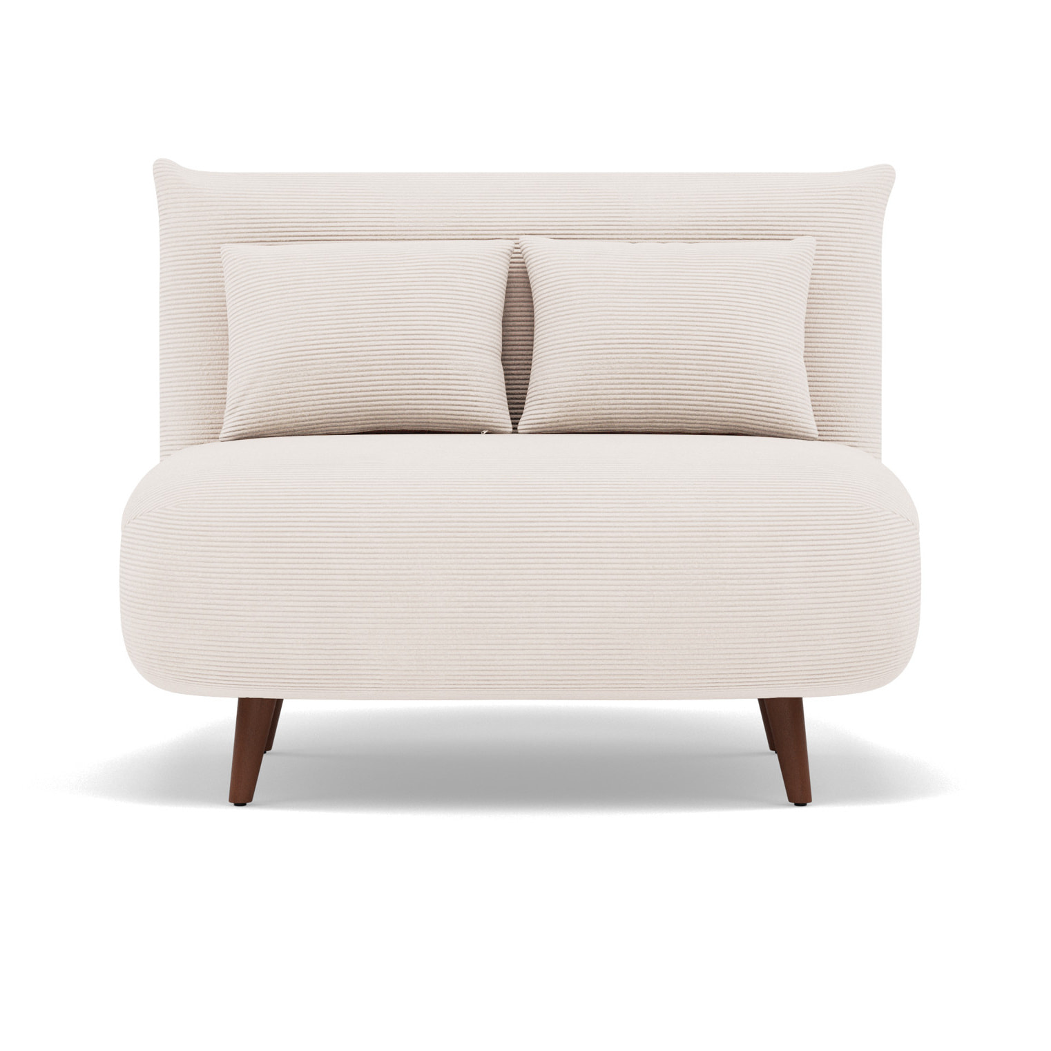 Lumi - Banquette convertible clic-clac 1 place en velours côtelé - Beige