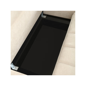 Canapé d'angle convertible tissu chenille 3 places - "Trocadero" - Beige