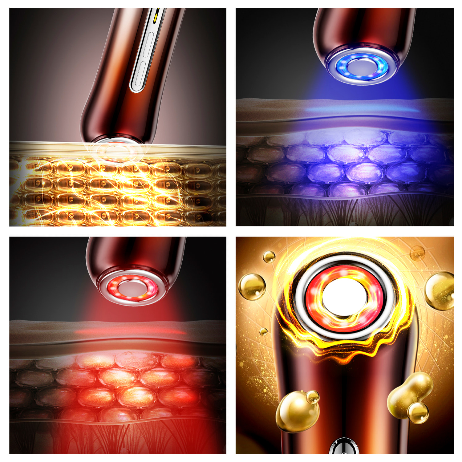 Strumento di bellezza del viso. La microelettricità EMS + la funzione impulso, combinata con l'introduzione dell'essenza, accelera l'assorbimento dei nutrienti da parte della pelle.