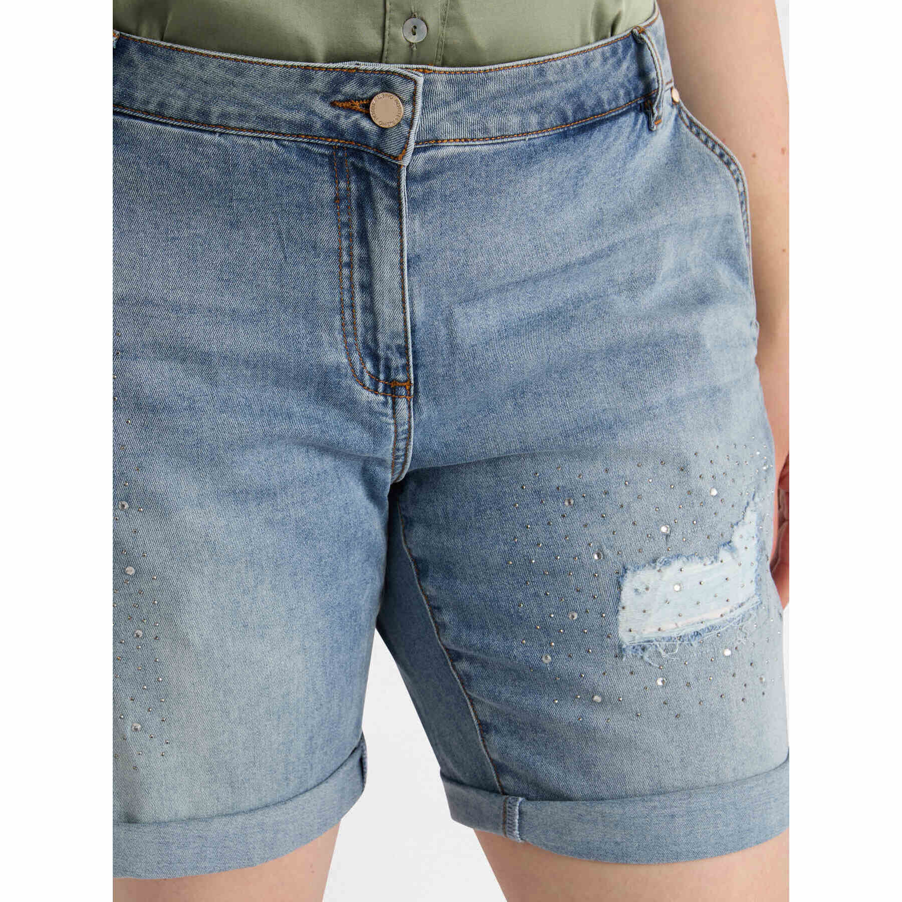 Fiorella Rubino - pantalones cortos de mezclilla - Light - blue