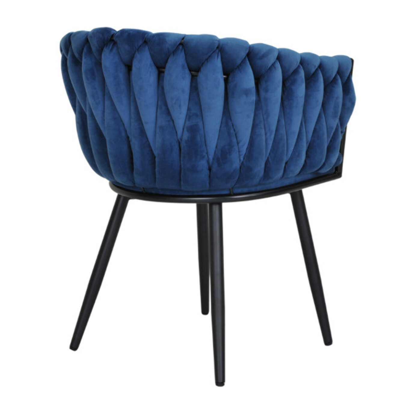 Chaise en velours tressé avec accoudoirs et pieds en métal - MELODIE 2