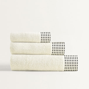 Set 3 serviettes SQUARE - 100% coton 450gr/m2 - 30x50+50x90+70x130 cm - Plusieurs couleurs disponibles -