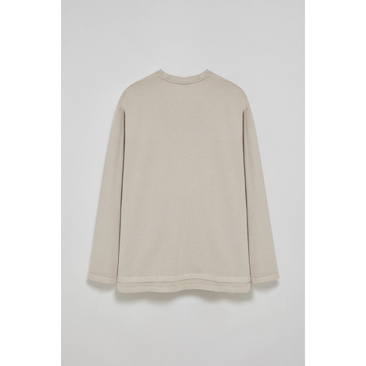 Camiseta de manga larga Hermes beige con logo engomado Polo Club