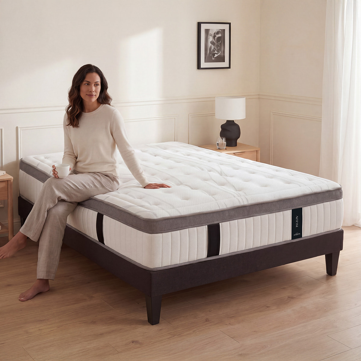 Matelas Altesse, Mémoire de Forme & Mousse Polyuréthane Hyper Soft, Soutien Ferme, 27 cm, Accueil Progressif et Enveloppant