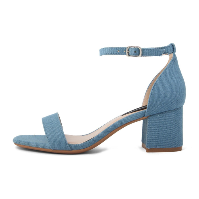 Sandali Donna colore Blu-Altezza tacco:6cm