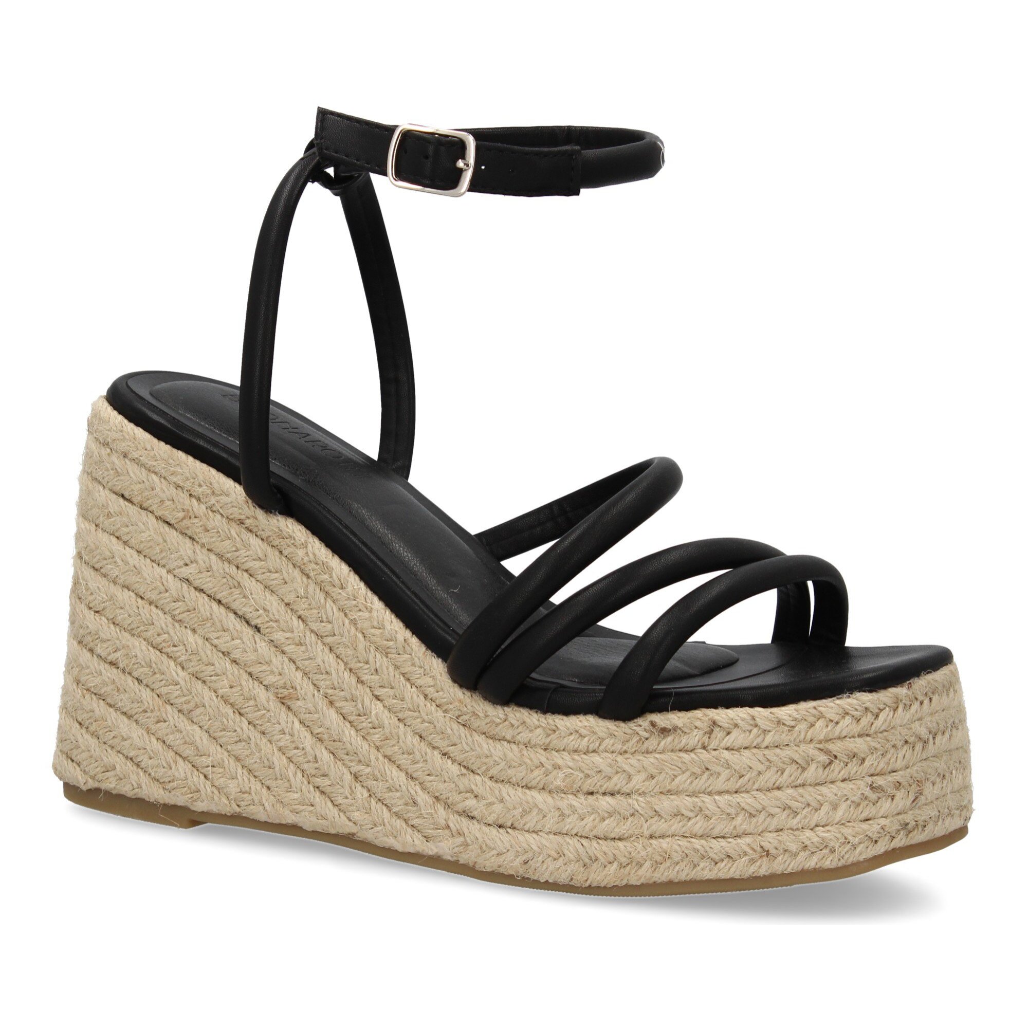 Sandalia de cuña de yute para mujer, diseño comodo y elegante con tiras cruzadas en la pala