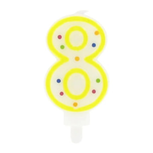 Bougie anniversaire chiffre 8 Fackelmann Rio Party