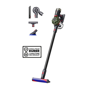 Aspirateur sans fil Dyson V8 Cyclone Fluffy + Kit de nettoyage pour meubles (Noir)