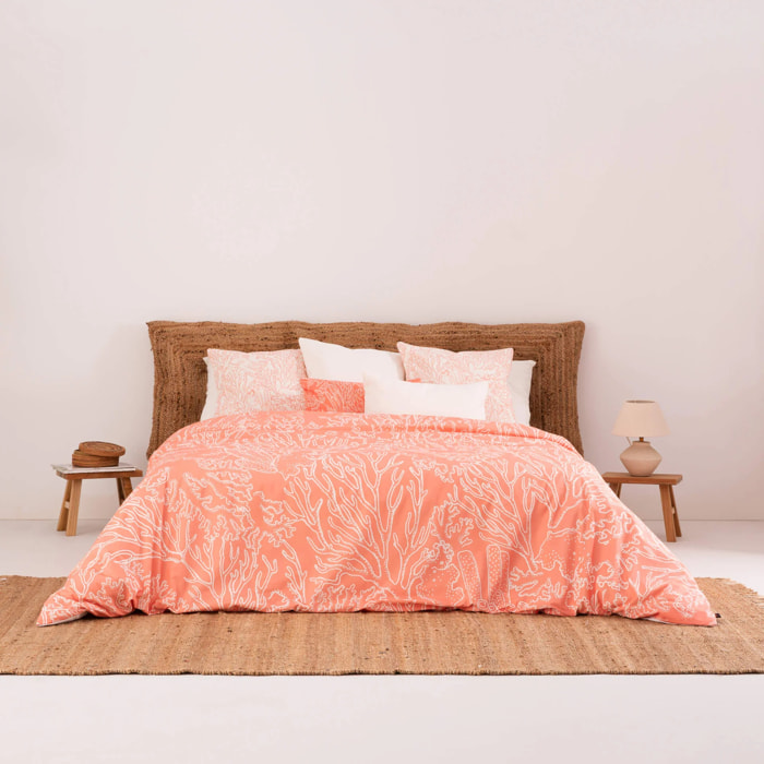 Housse de couette en 100% coton 157 fils Estarit Corail