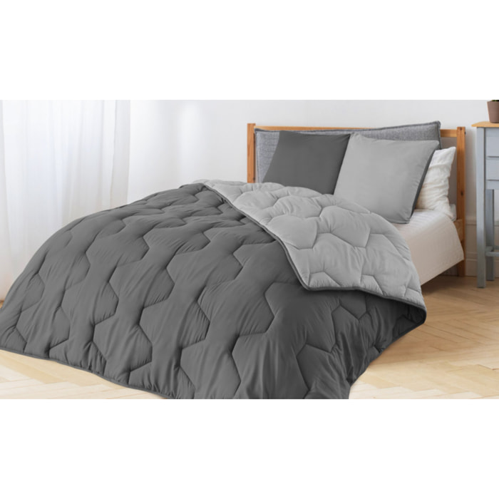 Couette 300g/m2 bicolore - Gris anthracite