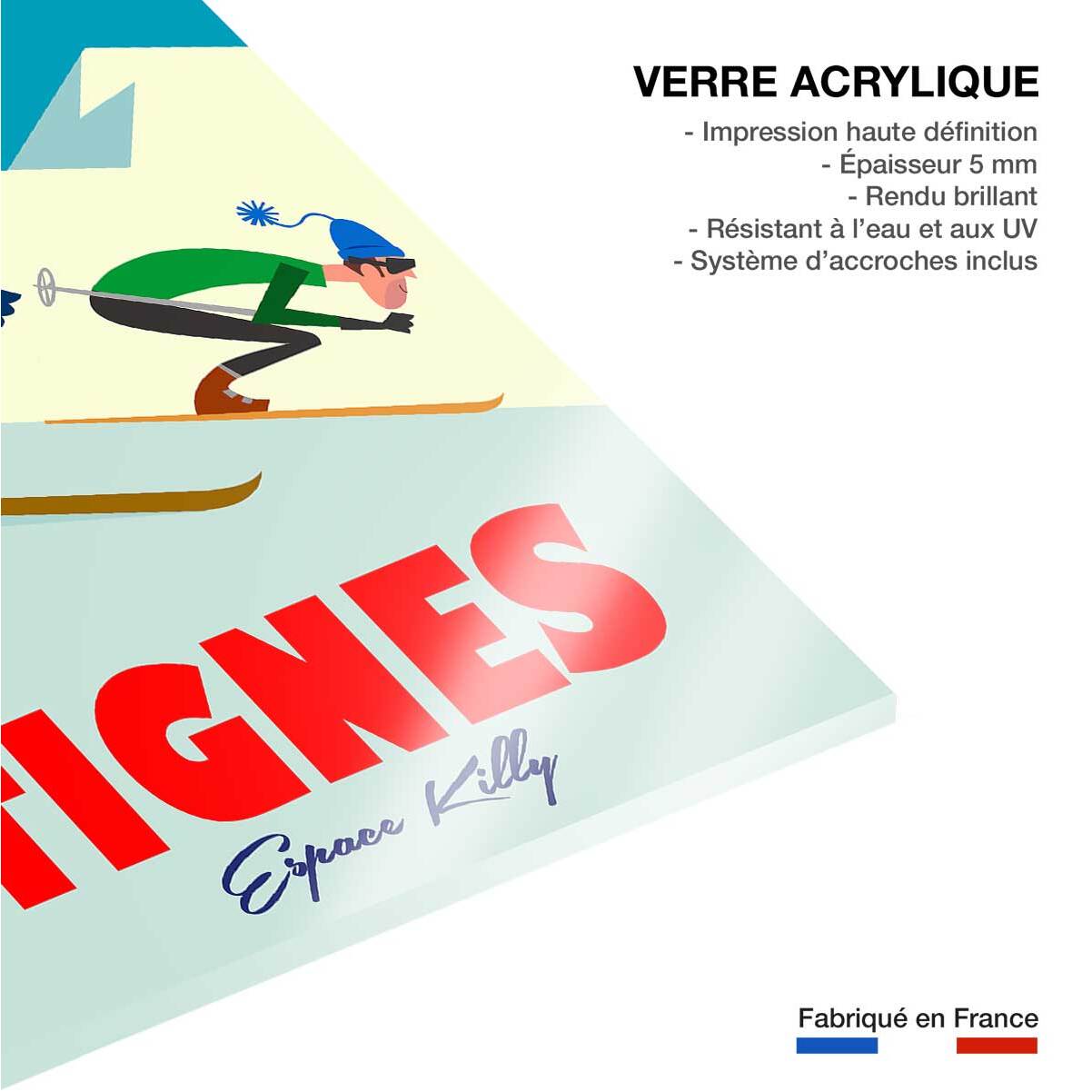 Tableau ski à tignes Tableau plexiglas
