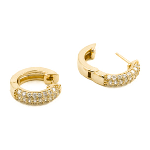 Pendientes de Circonita Brillante acabados en oro amarillo de 18K