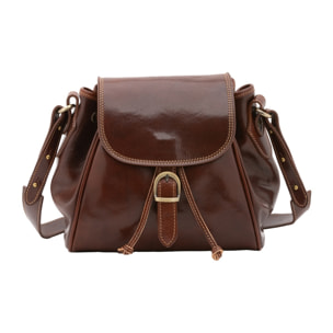 Borsa a secchiello da donna - Modello False - Vera pelle - 24.0 x 24.0 x 14.0 cm