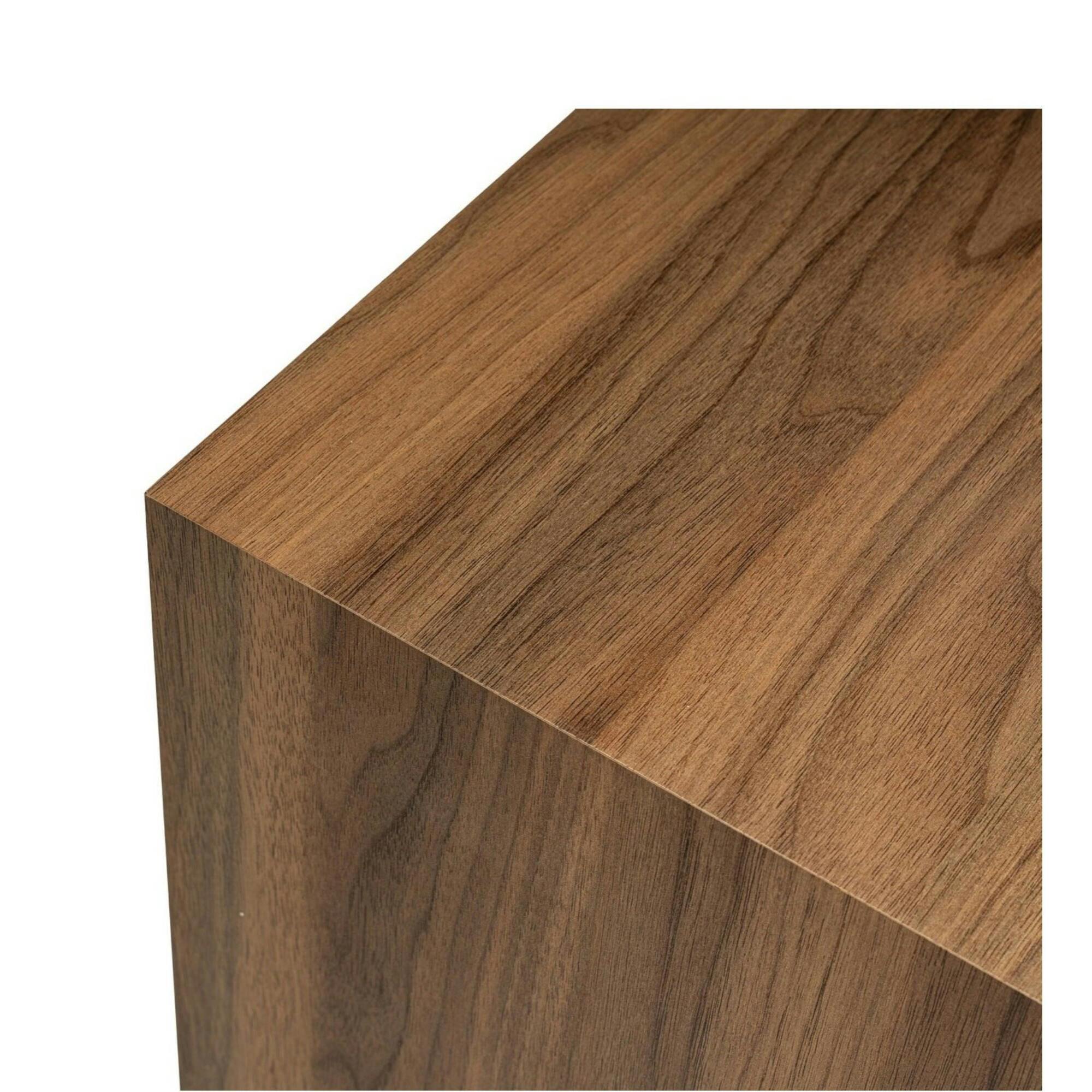 Bout de canapé cube effet bois de noyer - style design MARFA