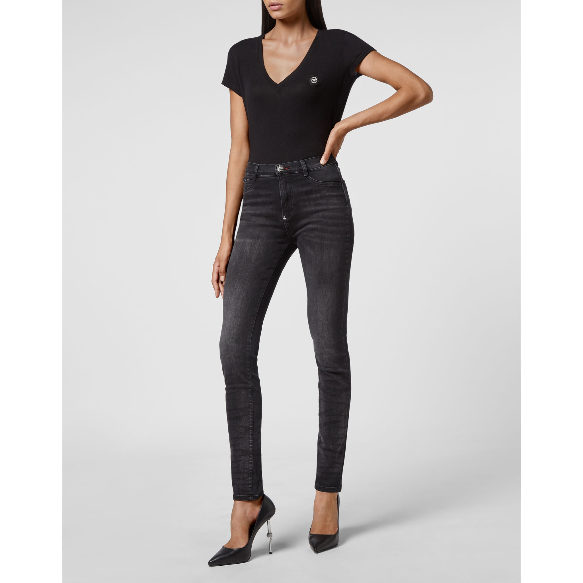 PHILIPP PLEIN Jegging de cintura alta