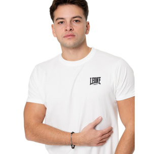 T-shirt da uomo in cotone elasticizzato a manica corta con logo piccolo "Basic"