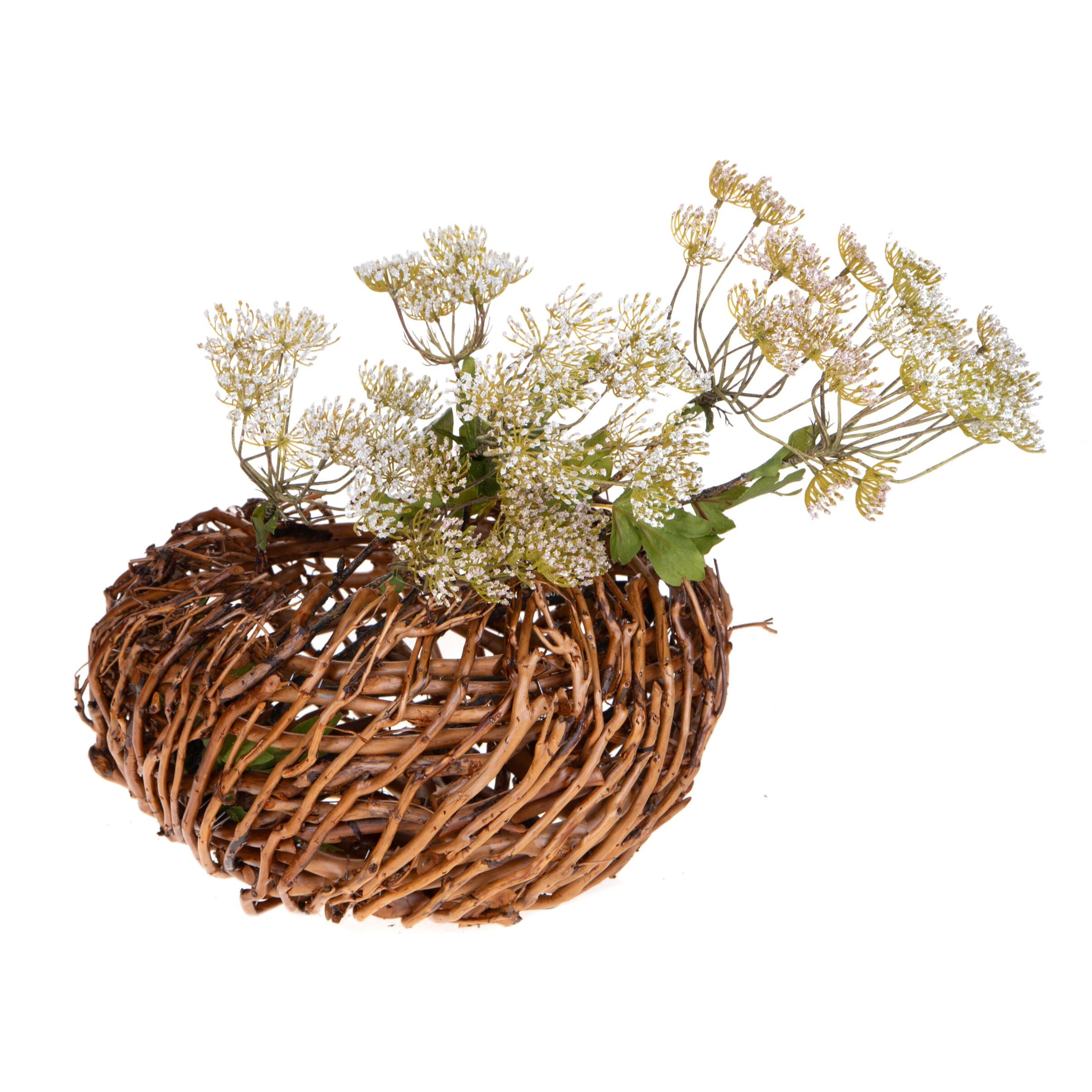 Cachepot con stecchi naturali - Pezzi 1 - Marrone - 26XH22X26cm - Bianchi Dino