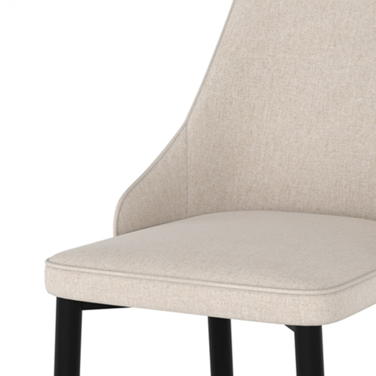 Lot de 2 chaises en tissu beige et pieds en métal - Pipo