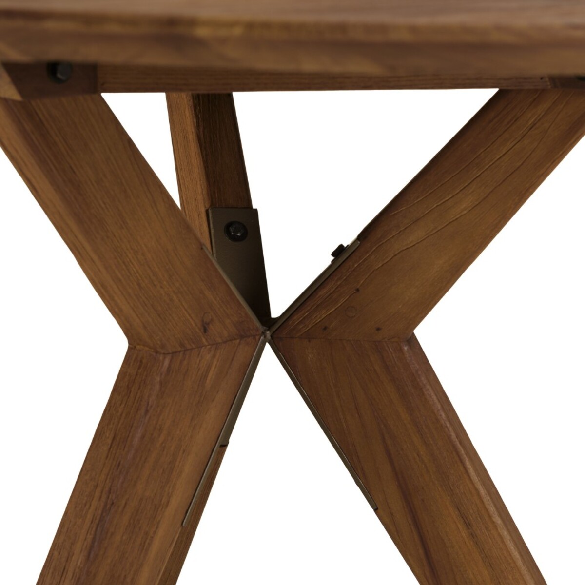 SIXTINE - Table à manger ronde en bois de teck recyclé D100cm