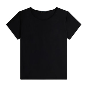 T-shirt regular da donna in tessuto stretch a base cotone